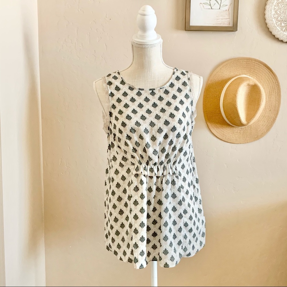 LC Lauren Conrad Printed Lace Trim Tank